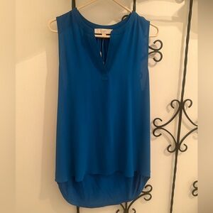 Ann Taylor LOFT Royal Blue Sleeveless V-Neck Blouse - Petite LP
